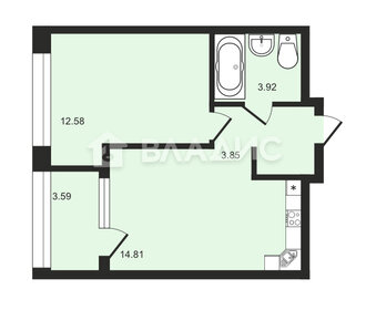 Квартира 37 м², 1-комнатная - изображение 1