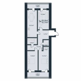 Квартира 95,5 м², 3-комнатная - изображение 1