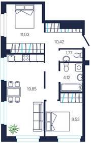 Квартира 56,7 м², 2-комнатная - изображение 1