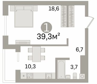 Квартира 39,3 м², 1-комнатная - изображение 5