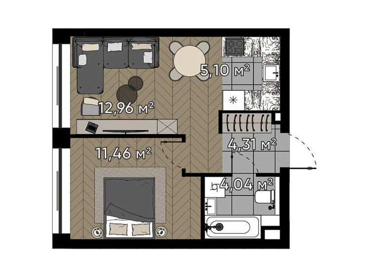 37,9 м², 2-комнатная квартира 21 264 004 ₽ - изображение 1