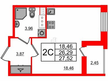 26,5 м², квартира-студия 6 790 000 ₽ - изображение 111