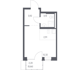 Квартира 22,9 м², студия - изображение 1