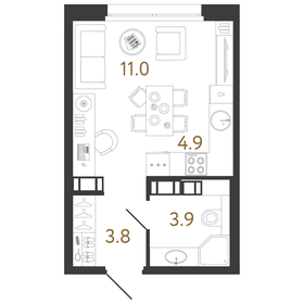 23,1 м², квартира-студия 9 318 806 ₽ - изображение 49