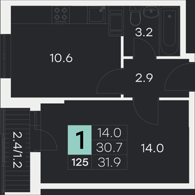 33,2 м², 1-комнатная квартира 4 568 320 ₽ - изображение 46