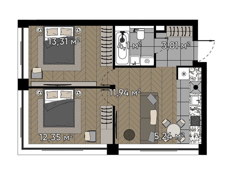 50,8 м², 3-комнатная квартира 26 014 450 ₽ - изображение 1