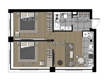 56,7 м², 3-комнатная квартира 17 900 000 ₽ - изображение 80