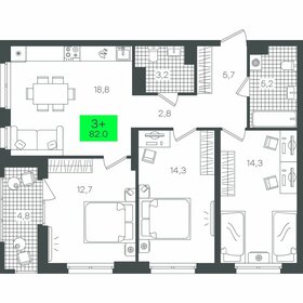 Квартира 82,1 м², 3-комнатная - изображение 1