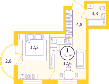 32,6 м², квартира-студия 4 650 000 ₽ - изображение 72