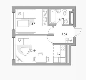 Квартира 37,1 м², 1-комнатная - изображение 1