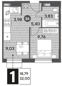 33,7 м², 1-комнатная квартира 5 060 238 ₽ - изображение 16