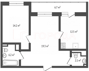 60 м², 2-комнатная квартира 13 990 000 ₽ - изображение 1