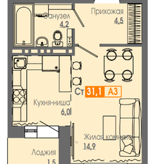 Квартира 30,8 м², студия - изображение 1