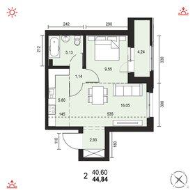 45 м², 2-комнатная квартира 5 791 000 ₽ - изображение 54
