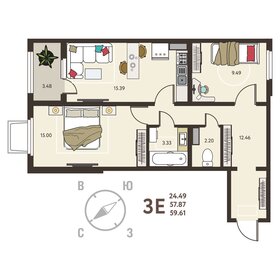 51 м², 2-комнатная квартира 4 743 000 ₽ - изображение 113