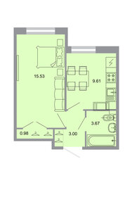 19,7 м², 1-комнатная квартира 3 599 999 ₽ - изображение 94