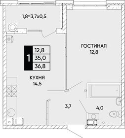 36,4 м², 1-комнатная квартира 5 290 000 ₽ - изображение 70