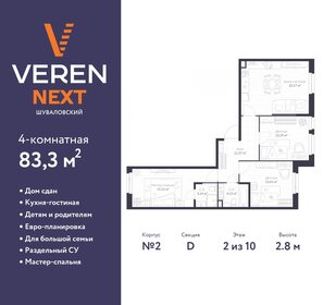 82,8 м², 4-комнатная квартира 17 374 036 ₽ - изображение 6
