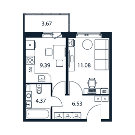 31,6 м², 1-комнатная квартира 4 800 000 ₽ - изображение 154