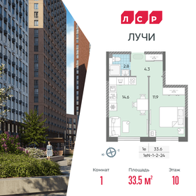 Квартира 33,5 м², 1-комнатная - изображение 1