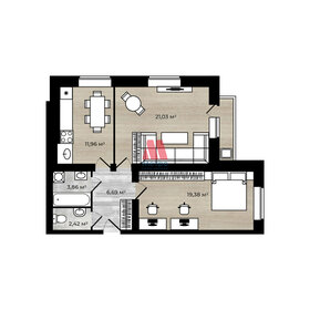 64,6 м², 2-комнатная квартира 5 790 000 ₽ - изображение 20