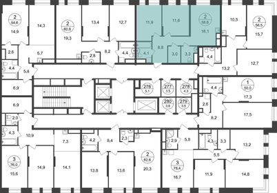 Квартира 58,8 м², 2-комнатная - изображение 2