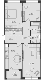 Квартира 90 м², студия - изображение 1