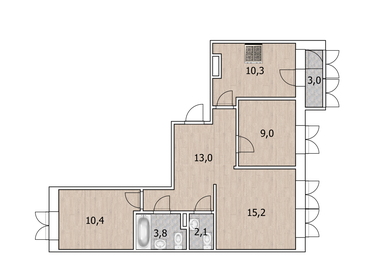 Квартира 65 м², 3-комнатная - изображение 1