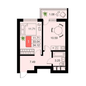 34,5 м², 1-комнатная квартира 7 750 000 ₽ - изображение 125