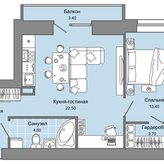 Квартира 51 м², 2-комнатная - изображение 2