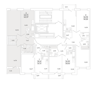 Квартира 65,4 м², 2-комнатная - изображение 2