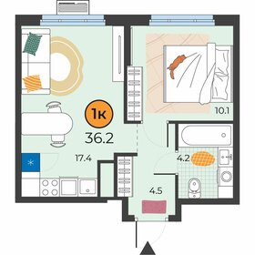 Квартира 36,2 м², 1-комнатная - изображение 1