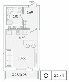 26 м², квартира-студия 3 750 000 ₽ - изображение 101