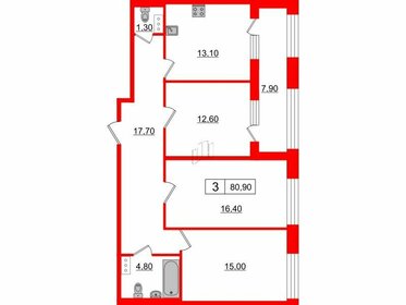 82,4 м², 3-комнатная квартира 18 900 000 ₽ - изображение 69