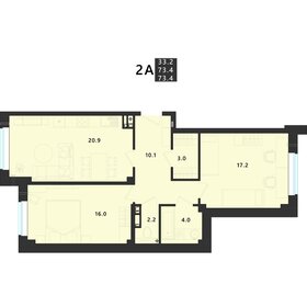 Квартира 72,2 м², 2-комнатная - изображение 1