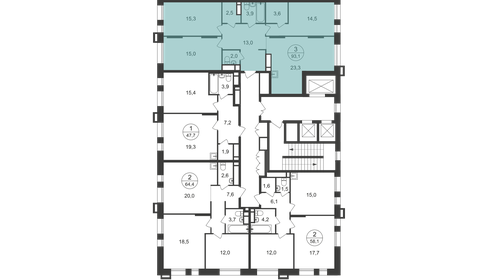 Квартира 93,1 м², 3-комнатная - изображение 2