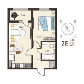 39,8 м², 1-комнатная квартира 3 090 000 ₽ - изображение 40