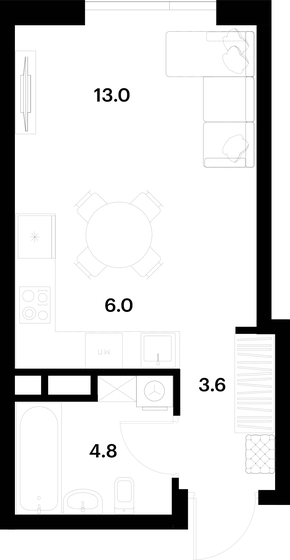 27,4 м², квартира-студия 16 334 793 ₽ - изображение 48