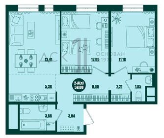 78,2 м², 2-комнатная квартира 9 600 000 ₽ - изображение 19