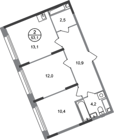 Квартира 53,1 м², 2-комнатная - изображение 1