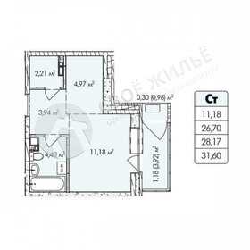 Квартира 31,6 м², 1-комнатная - изображение 1