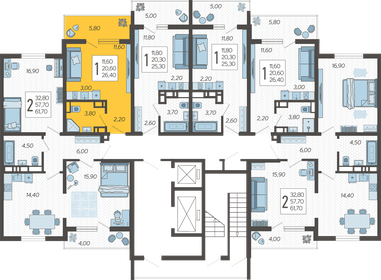 26,4 м², квартира-студия 9 237 360 ₽ - изображение 17