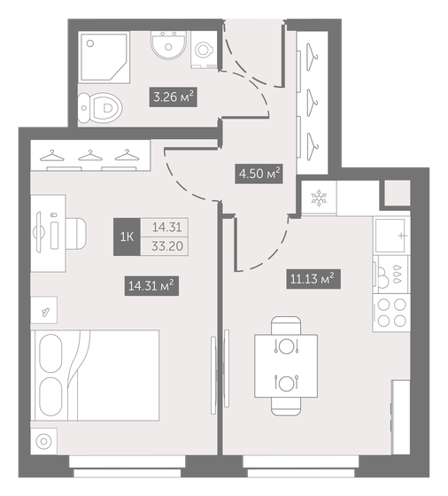 33,2 м², 1-комнатные апартаменты 5 379 728 ₽ - изображение 50