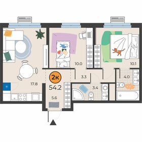 54,7 м², 2-комнатная квартира 7 806 999 ₽ - изображение 10