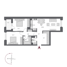 Квартира 77,8 м², 3-комнатная - изображение 2