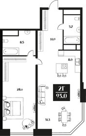 83,6 м², 2-комнатные апартаменты 52 212 228 ₽ - изображение 25