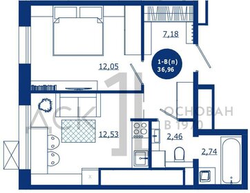 Квартира 37 м², 1-комнатная - изображение 1