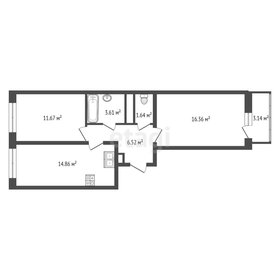 Квартира 54,7 м², 2-комнатная - изображение 1