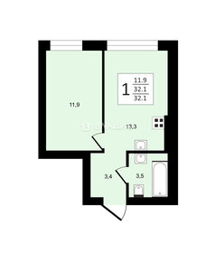 Квартира 32,1 м², 1-комнатная - изображение 1