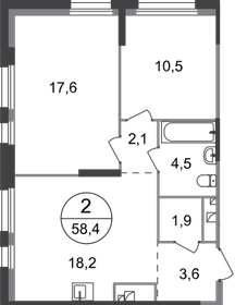 57,6 м², 2-комнатная квартира 13 541 294 ₽ - изображение 25